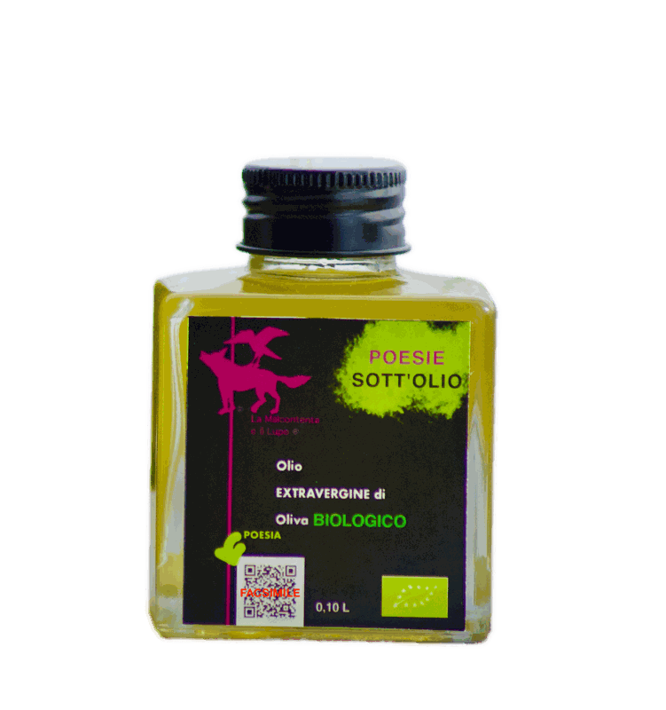 Bottiglietta di olio extravergine «Poesie sott'olio»